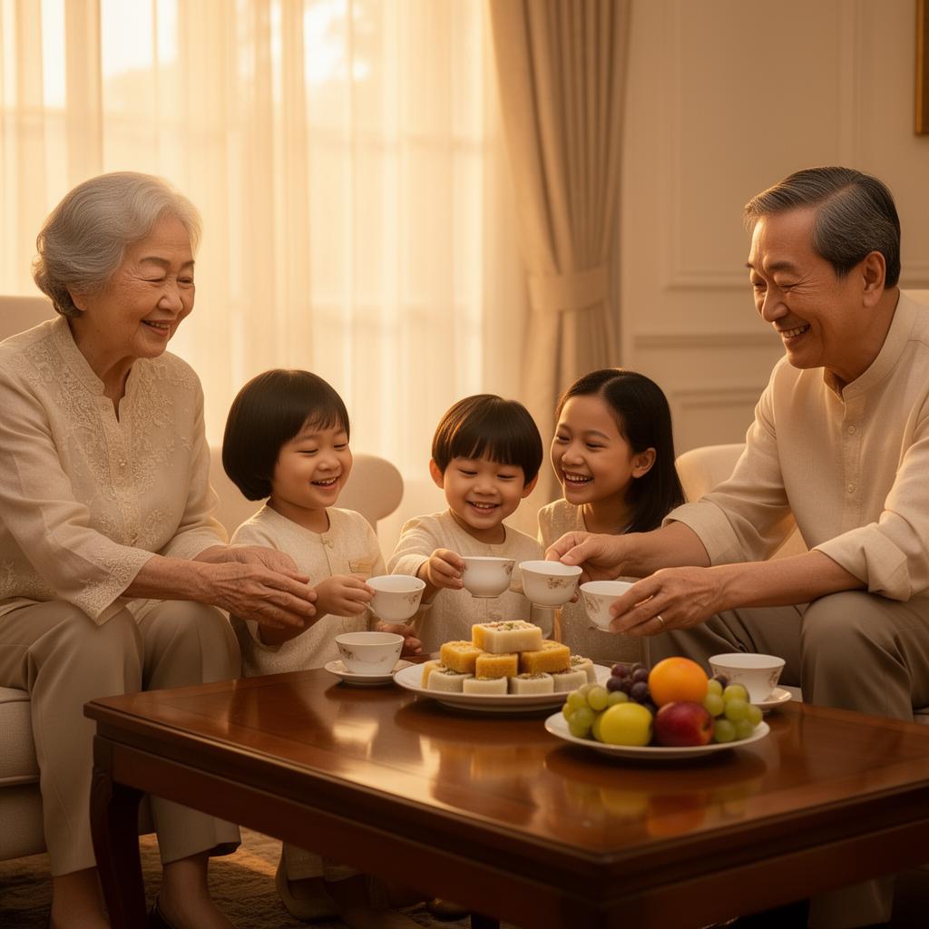 A multi-generational family enjoying afternoon tea — the quiet reward of disciplined retirement planning